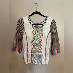 Save The Queen Embroidered & Striped Shirt